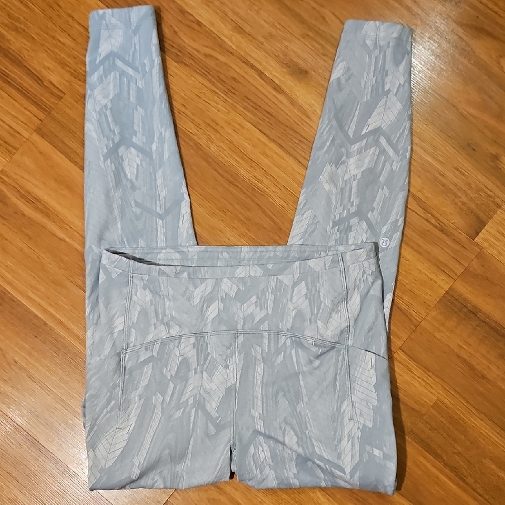 lululemon athletica Light Gray Patterned Leggings